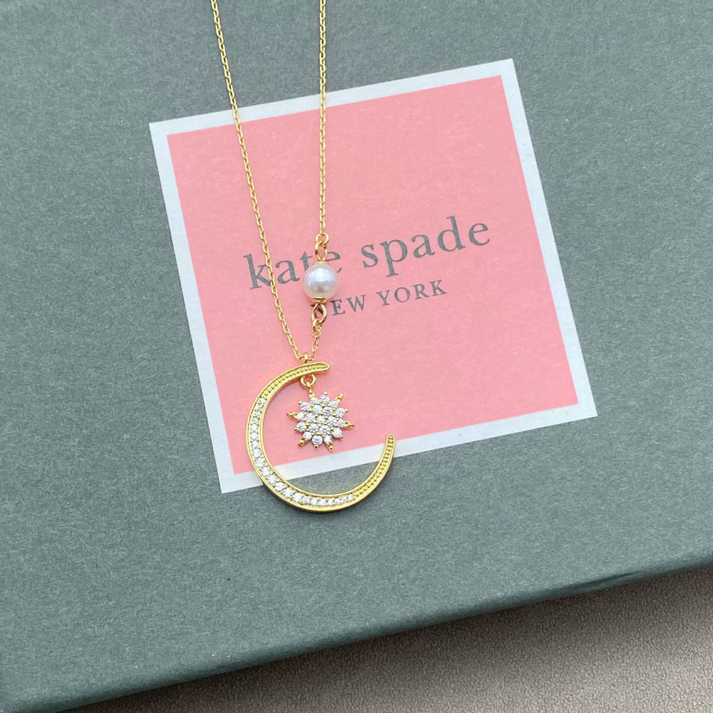 kate spade Asymmetric Pearl Sunflower Star Moon Necklace Zircon